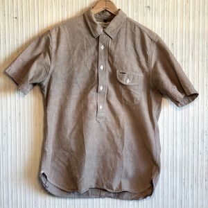 Men’s Rogue Territory Brown Chambray S/S Popover Size Large